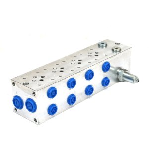 Płyta NG6 cetop3 4-sekcyjna (z zaworem przelewowym 50-380 bar) do elektrozaworów DL3 i DS3