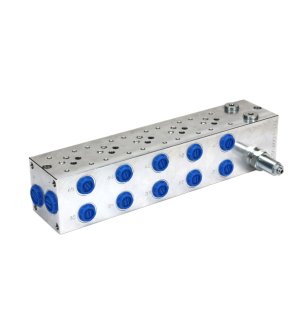 Płyta NG6 cetop3 5-sekcyjna (z zaworem przelewowym 50-380 bar) do elektrozaworów DL3 i DS3