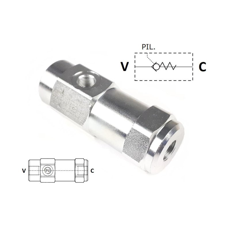 Zawór zwrotny sterowany liniowy 3/8"