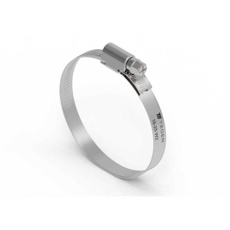 Opaska zaciskowa 16-25 ślimakowa (obejma W2 - stal nierdzewna) szerkość 9mm TEGER ( sprzedawane po 50 )