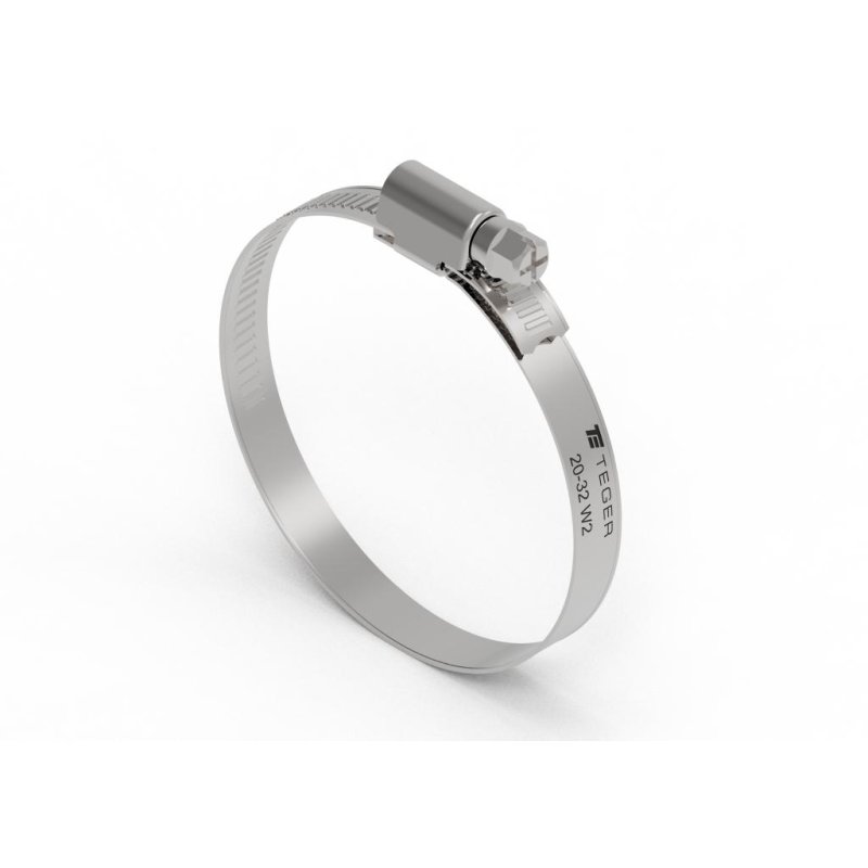 Opaska zaciskowa 20-32 ślimakowa (obejma W2 - stal nierdzewna) szerkość 9mm TEGER ( sprzedawane po 50 )
