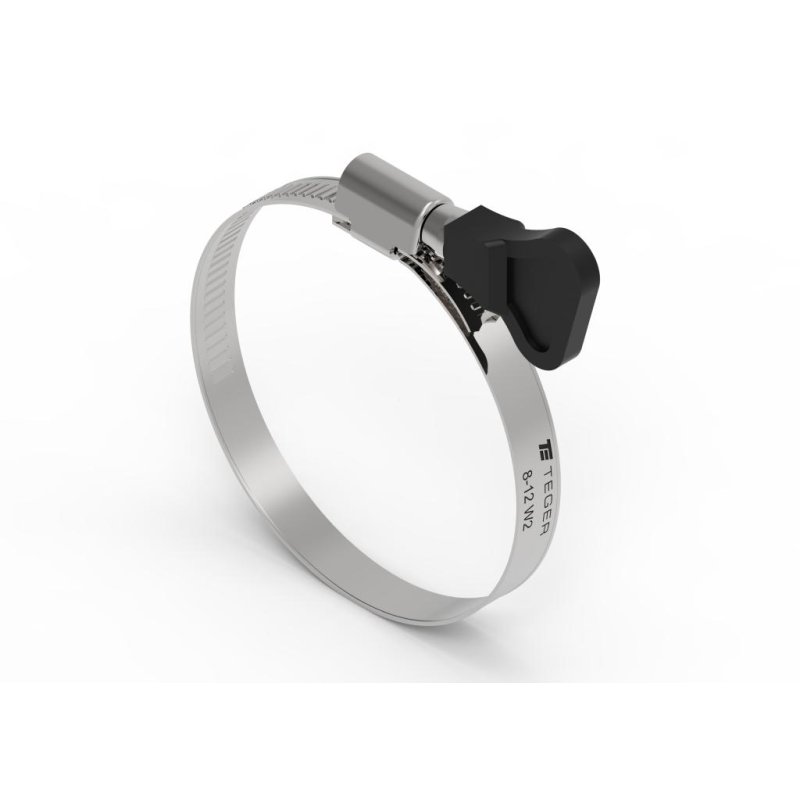 Opaska zaciskowa z pokrętłem 8-12 ślimakowa (obejma W2 - stal nierdzewna) szerkość 9mm (blister) TEGER ( sprzedawane po 15 )