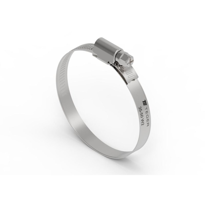 Opaska zaciskowa 35-50 (32-50) ślimakowa (obejma W2 - stal nierdzewna) szerkość 9mm (blister) TEGER ( sprzedawane po 6 )