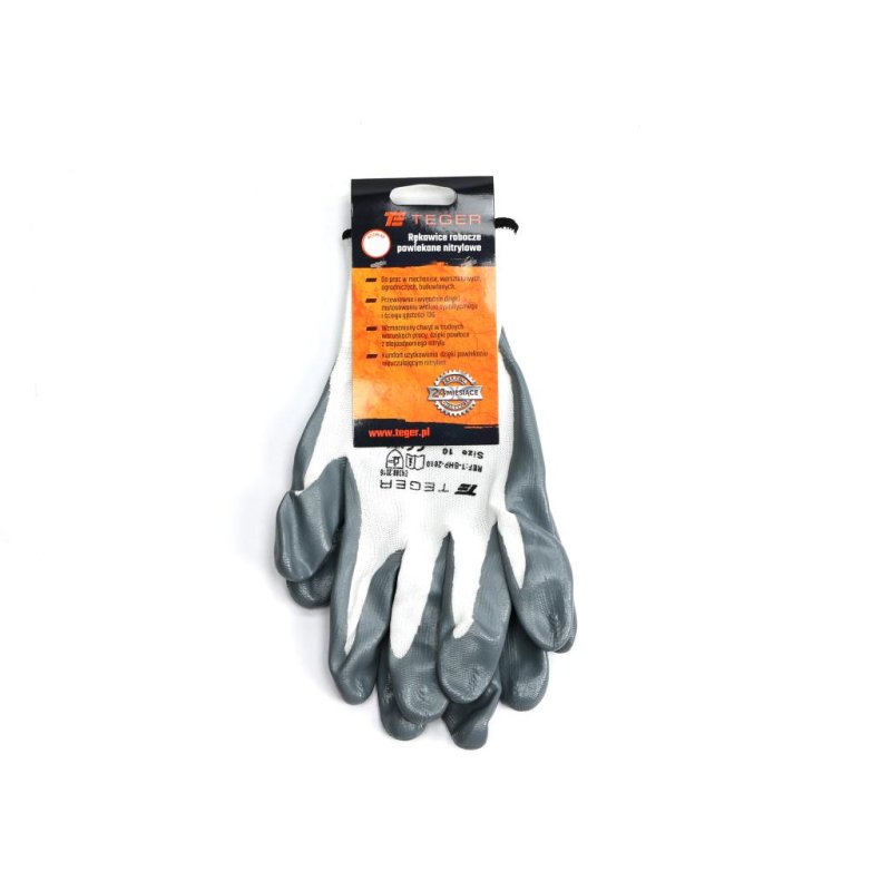 Rękawice robocze powlekane nitrylem CE rozmiar 11 Teger (sprzedawane po 12 szt)