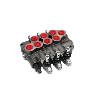 Rozdzielacz sterowany ręcznie 3 sekcyjny 80l/min.