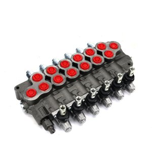 Rozdzielacz sterowany ręcznie 6 sekcyjny 80l/min.