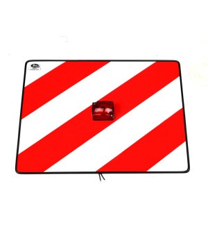 Tablica wyróżniająca odblaskowa. z lampką czerwoną LEWA 400mm/300mm. 101-04W-75