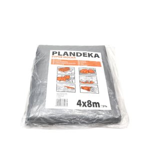 Plandeka SUPER MOCNA 4x8m (srebrna) gramatura 160g/m2