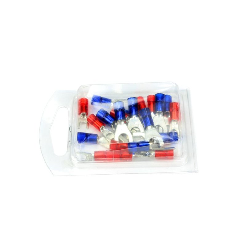 Zestaw końcówek widełkowych izolowanych 1/M3,5 i 2,5/M4 (opak. 20 szt)