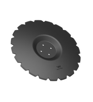 Talerz uzębiony Z-20 fi 610 mocowanie 4/98 grubość 5 mm przetłoczony stal borowa WARYŃSKI R