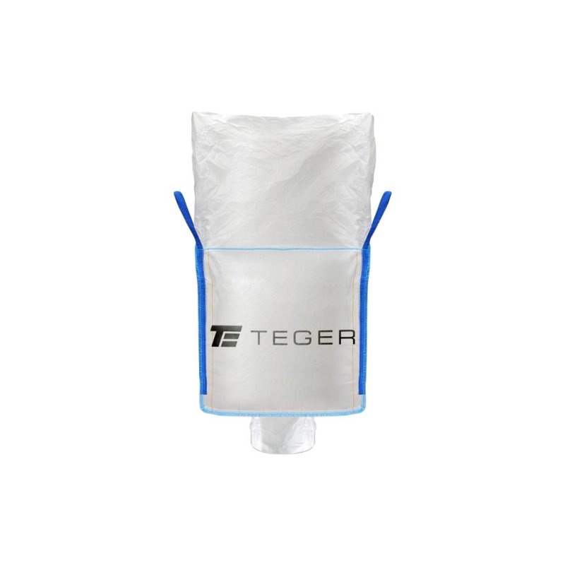 Worek BIG BAG 500kg. 90 x 90 x 90. 4 uchwyty. Kołnierz/Lej spustowy. Tasiemka /TEGER