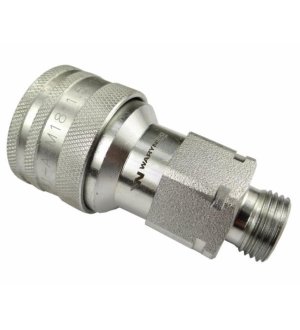 Szybkozłącze hydrauliczne gniazdo M18x1.5 gwint zewnętrzny EURO (9100818G) (ISO 7241-A) Waryński  (opakowanie 10szt)