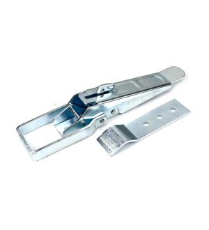 Spinacz, zaczep, zamek burty uniwersalny 310 mm x 30 mm, z zabezpieczeniem, klamra wykonana z płaskownika