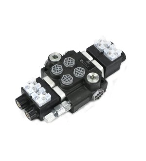 Rozdzielacz hydrauliczny 2-sekcyjny sterowany elektrycznie 12V 40L VOIMA