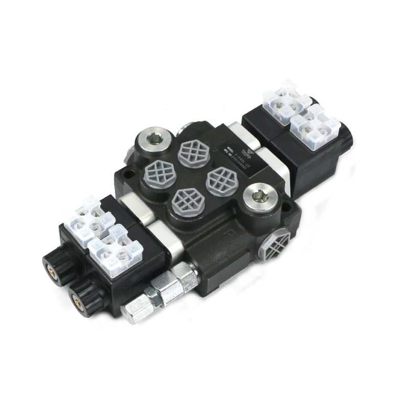 Rozdzielacz hydrauliczny 2-sekcyjny sterowany elektrycznie 12V 40L VOIMA