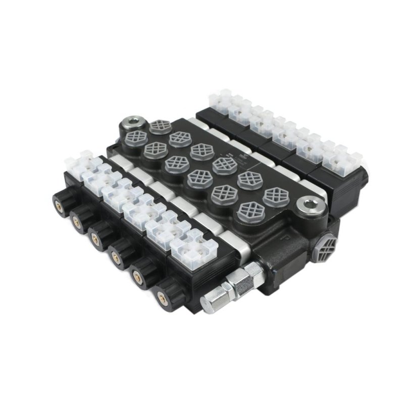 Rozdzielacz hydrauliczny 6-sekcyjny sterowany elektrycznie 12V 40L VOIMA