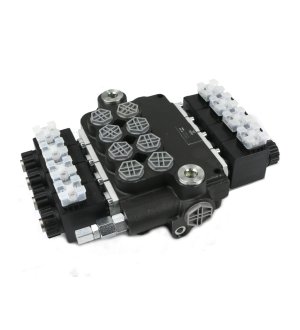 Rozdzielacz hydrauliczny 4-sekcyjny sterowany elektrycznie 12V 80L VOIMA