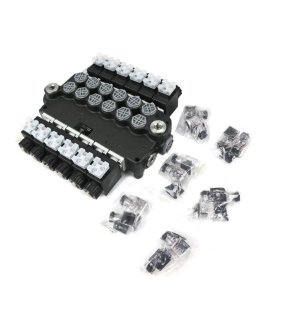 Rozdzielacz hydrauliczny 6-sekcyjny sterowany elektrycznie 12V 80L VOIMA