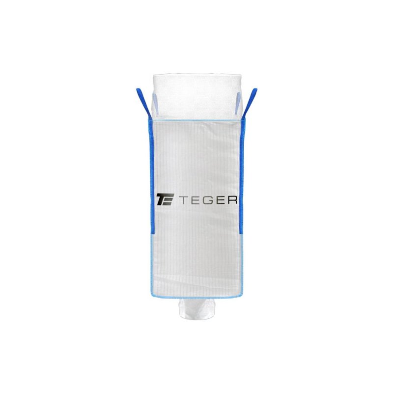 Worek BIG BAG 1000kg. wentylowany. 95 x 95 x 180. 4 uchwyty. Kołnierz/Lej spustowy. Tasiemka /TEGER