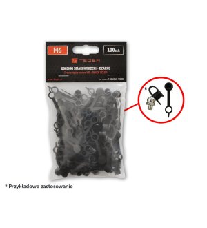 Zestaw osłonek smarowniczki M6 kolor czarny TEGER (sprzedawane po 100szt.)
