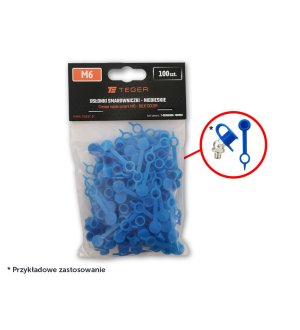 Zestaw osłonek smarowniczki M6 kolor niebieski TEGER (sprzedawane po 100szt.)