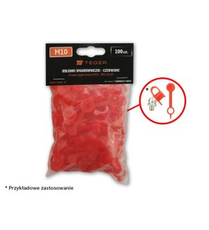 Zestaw osłonek smarowniczki M10 kolor czerwony TEGER (sprzedawane po 100szt.)