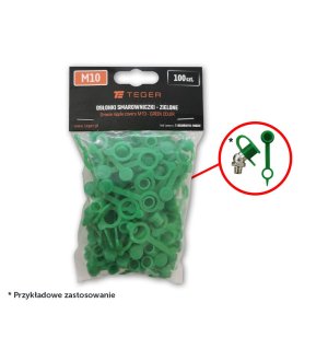 Zestaw osłonek smarowniczki M10 kolor zielony TEGER (sprzedawane po 100szt.)