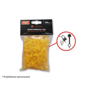 Zestaw osłonek smarowniczki M10 kolor żółty TEGER (sprzedawane po 100szt.)