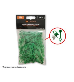 Zestaw osłonek smarowniczki M6 kolor zielony TEGER (sprzedawane po 100szt.)