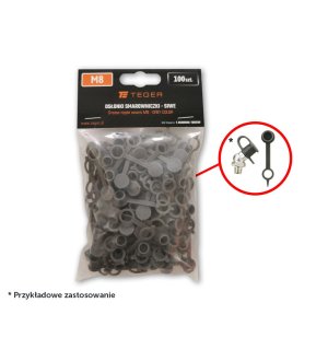 Zestaw osłonek smarowniczki M8 kolor siwy TEGER (sprzedawane po 100szt.)