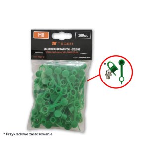 Zestaw osłonek smarowniczki M8 kolor zielony TEGER (sprzedawane po 100szt.)