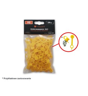 Zestaw osłonek smarowniczki M8 kolor żółty TEGER (sprzedawane po 100szt.)