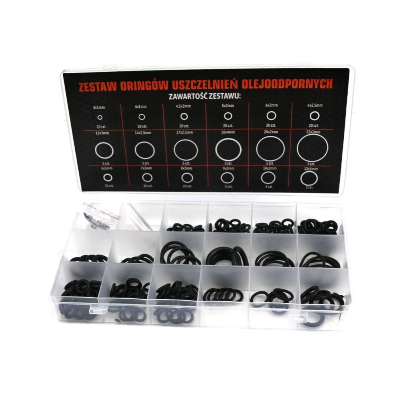 Zestaw oringów uszczelnień olejoodpornych 225szt TEGER