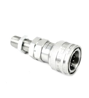 Szybkozłącze hydrauliczne gniazdo long M16x1.5 gwint zewnętrzny EURO (ISO 7241-A) z eliminatorem ciśnienia Waryński