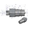 Szybkozłącze hydrauliczne wtyczka M16x1.5 gwint zewnętrzny EURO (9100816W) (ISO 7241-A) z eliminatorem ciśnienia Waryński