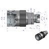 Szybkozłącze hydrauliczne gniazdo G1/2"BSP gwint zewnętrzny EURO PUSH-PULL  (ISO 7241-A) z eliminatorem ciśnienia Waryński