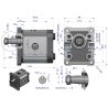 Pompa hydrauliczna zębata 20.0cm3 (grupa 2 - typ europejski) wałek 1:8 przyłącza gwintowane (obroty prawe) max.210 bar Waryński