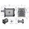 Pompa hydrauliczna zębata 25.0cm3 (grupa 2 - typ europejski) wałek 1:8 przyłącza gwintowane (obroty prawe) max.180 bar Waryński