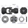 Przegub kompletny z krzyżakiem 27X74.6 seria 3 do rury zewnętrznej 43.5mm Waryński
