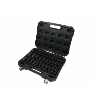 Zestaw nasadek udarowych 1/2 metrycznych i calowych standard i przedłużonych ze stali CrMo 42 el. Waryński