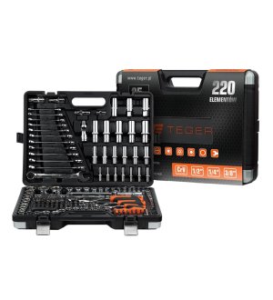 Zestaw kluczy nasadowych 220 szt / TEGER