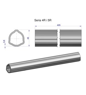Rura wewnętrzna Seria 4R i 5R do wału 560 przegubowo-teleskopowego 45x3.8 mm 405 mm WARYŃSKI