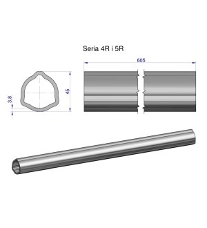 Rura wewnętrzna Seria 4R i 5R do wału 760 przegubowo-teleskopowego 45x3.8 mm 605 mm WARYŃSKI