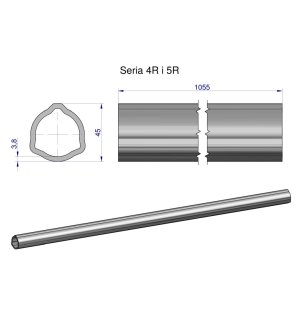 Rura wewnętrzna Seria 4R i 5R do wału 1210 przegubowo-teleskopowego 45x3.8 mm 1055 mm WARYŃSKI
