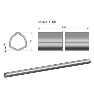 Rura wewnętrzna Seria 4R i 5R do wału 1110 przegubowo-teleskopowego 45x3.8 mm 955 mm WARYŃSKI