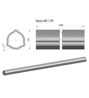 Rura zewnętrzna Seria 6R i 7R do wału 1210 przegubowo-teleskopowego 54x4 mm 1085 mm WARYŃSKI