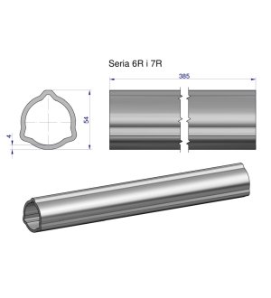 Rura zewnętrzna Seria 6R i 7R do wału 510 przegubowo-teleskopowego 54x4 mm 385 mm WARYŃSKI