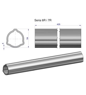 Rura zewnętrzna Seria 6R i 7R do wału 560 przegubowo-teleskopowego 54x4 mm 435 mm WARYŃSKI