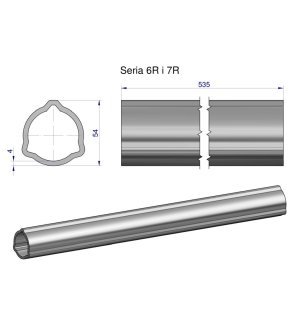 Rura zewnętrzna Seria 6R i 7R do wału 660 przegubowo-teleskopowego 54x4 mm 535 mm WARYŃSKI