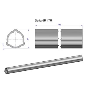 Rura zewnętrzna Seria 6R i 7R do wału 910 przegubowo-teleskopowego 54x4 mm 785 mm WARYŃSKI